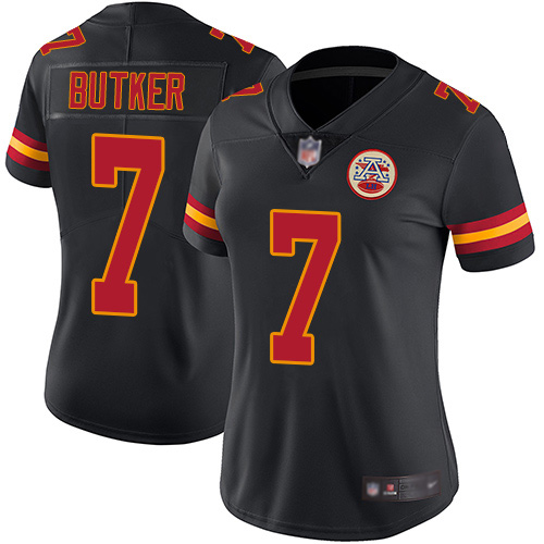 Women Kansas City Chiefs 7 Butker Harrison Limited Black Rush Vapor Untouchable Football Nike NFL Jersey